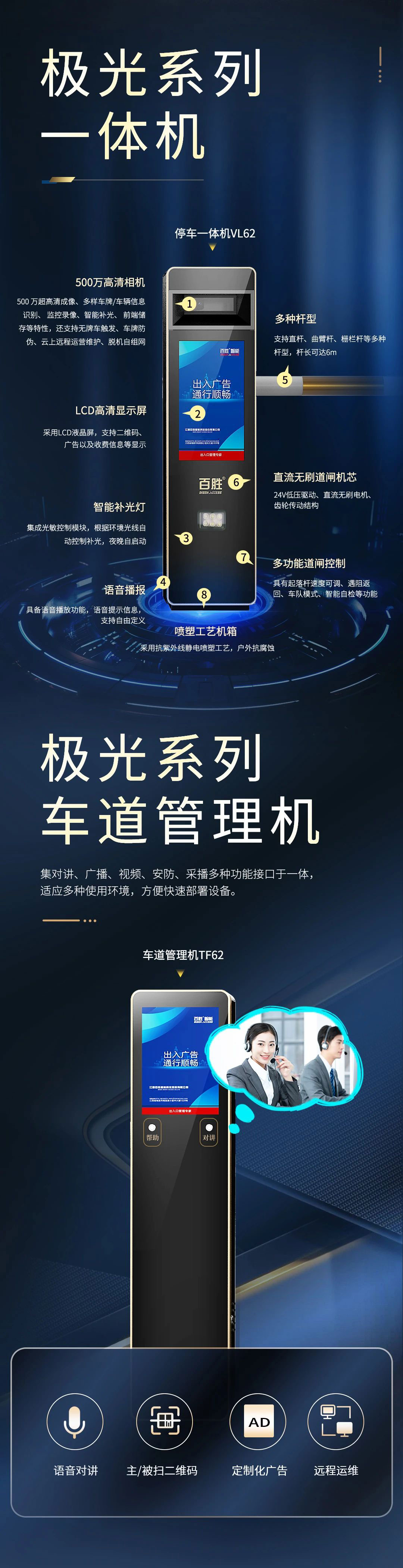 百胜极光停车设备｜500万高清识别+云坐席｜无人值守解决方案-百胜智能